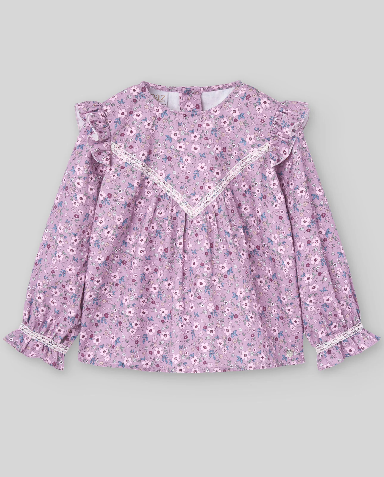 BLUSA ESTAMPADO FLORES INFANTIL NIÑA VIOLETA