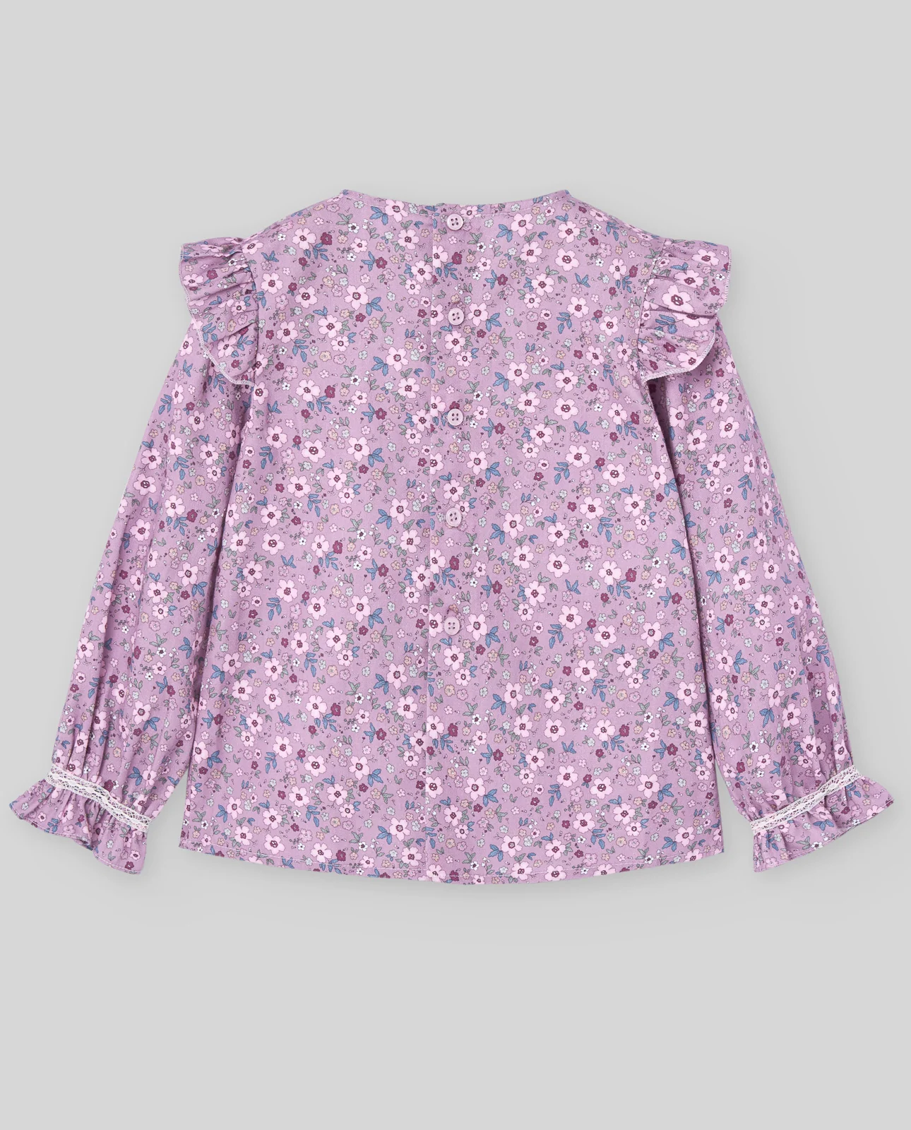 BLUSA ESTAMPADO FLORES INFANTIL NIÑA VIOLETA - Image 2