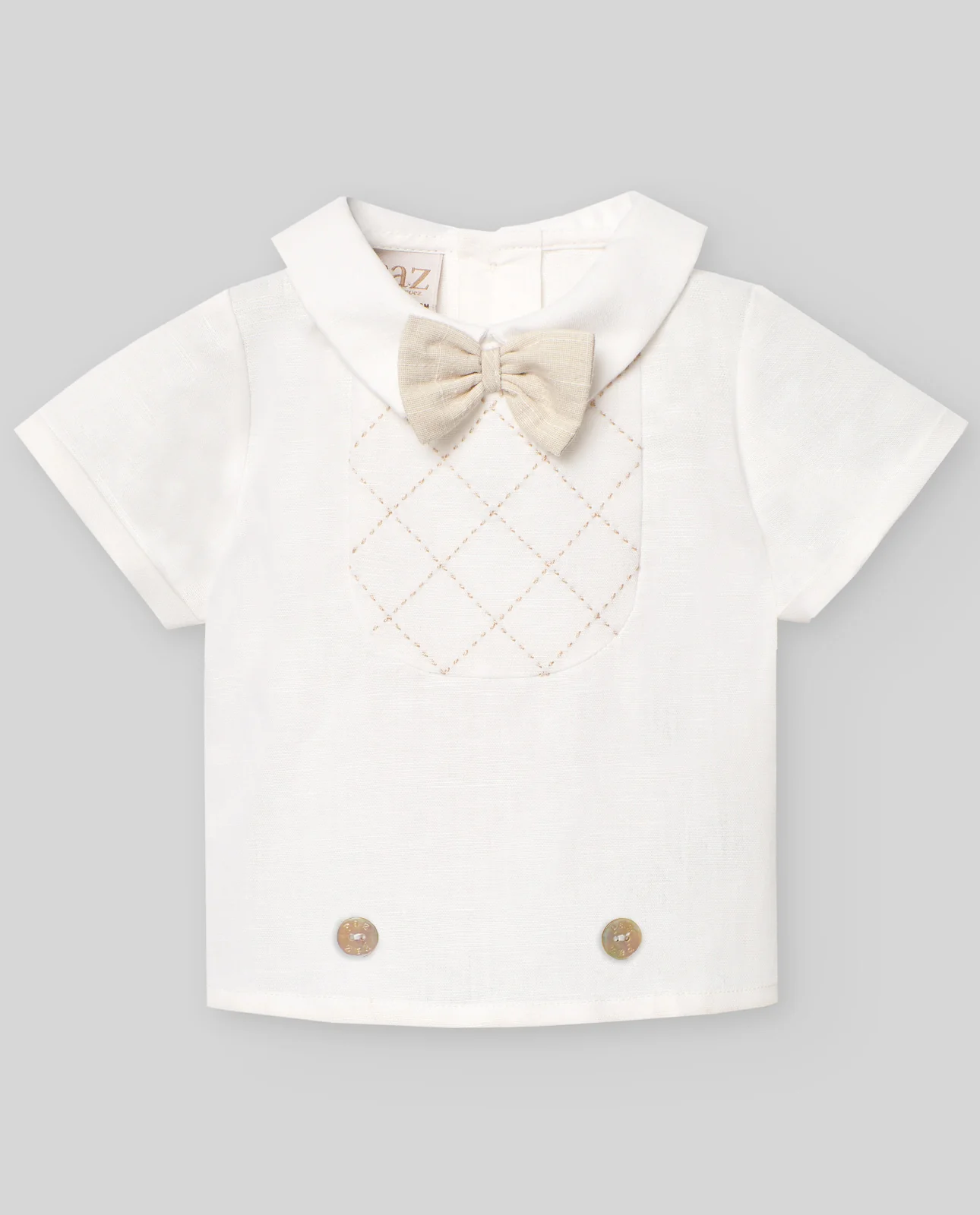 BLUSA PECHERO Y PAJARITA NIÑO LINO