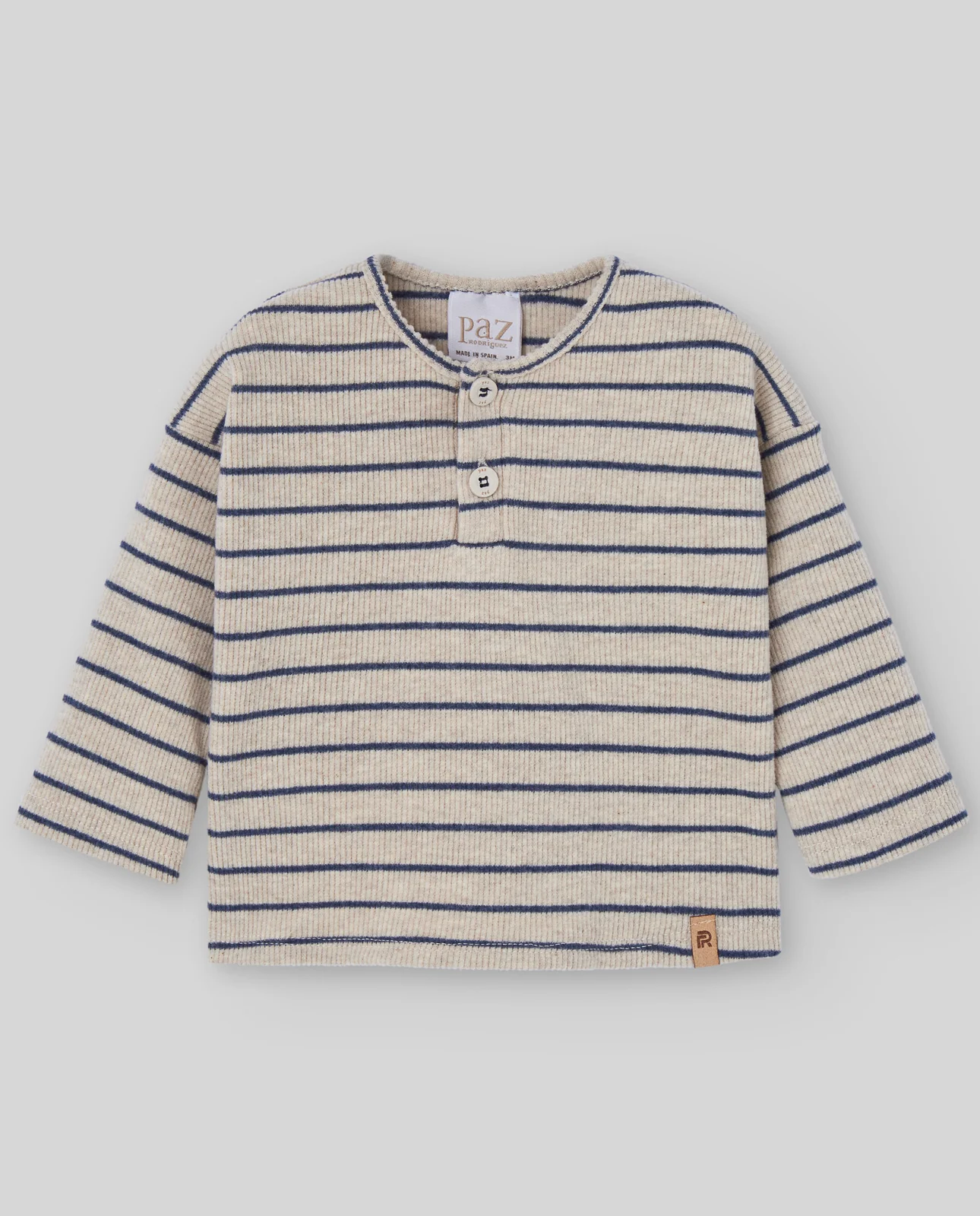 CAMISETA PUNTO CIRCULAR RAYAS NOGAL