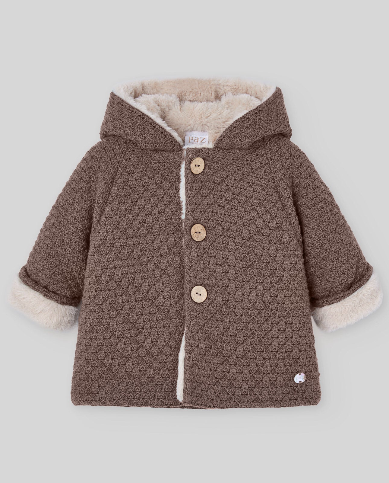 CHAQUETON PUNTO C/CAPUCHA POMPON