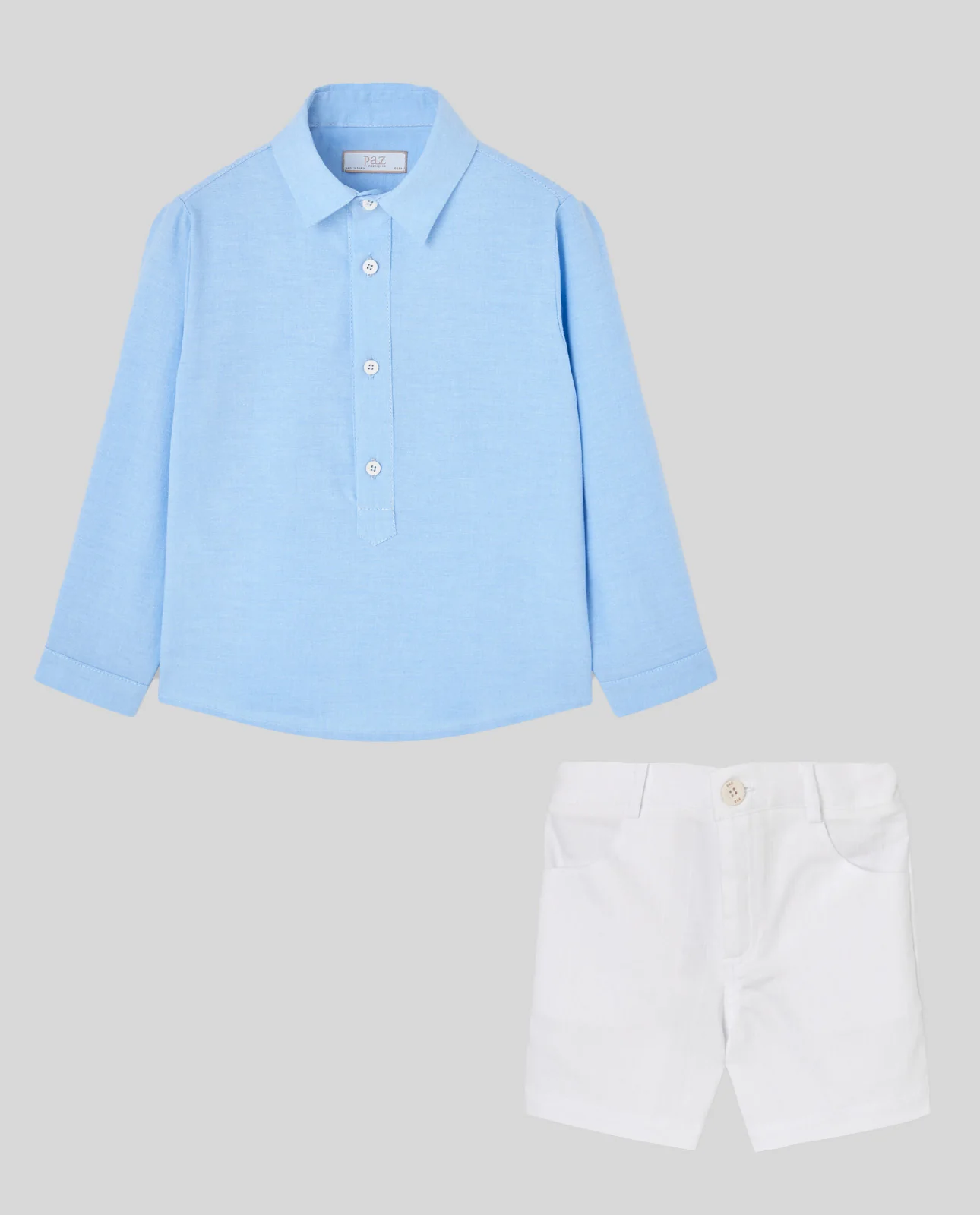 Conjunto camisa azul + pantalón corto CORALES