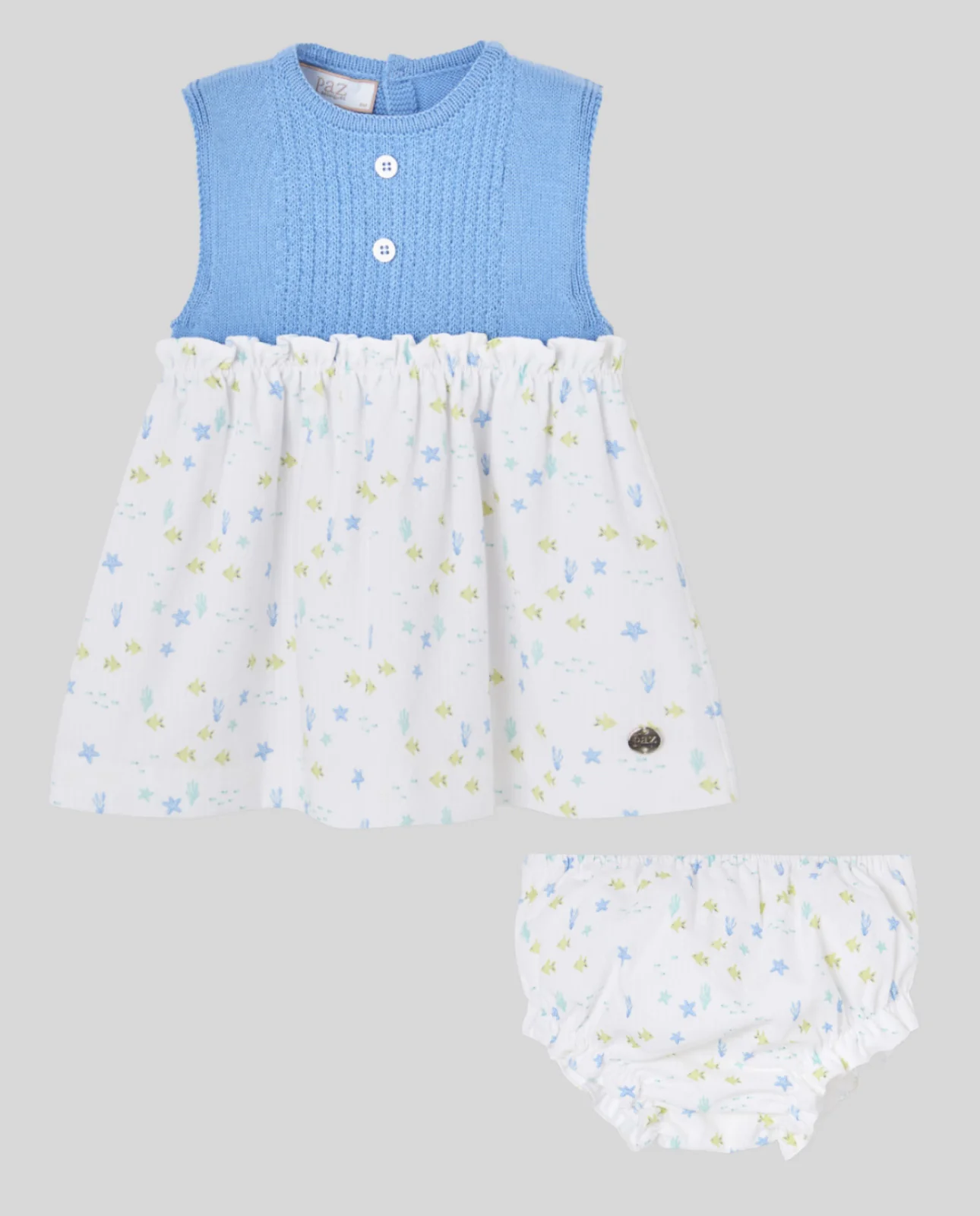 Conjunto vestido combinado + braga CORALES