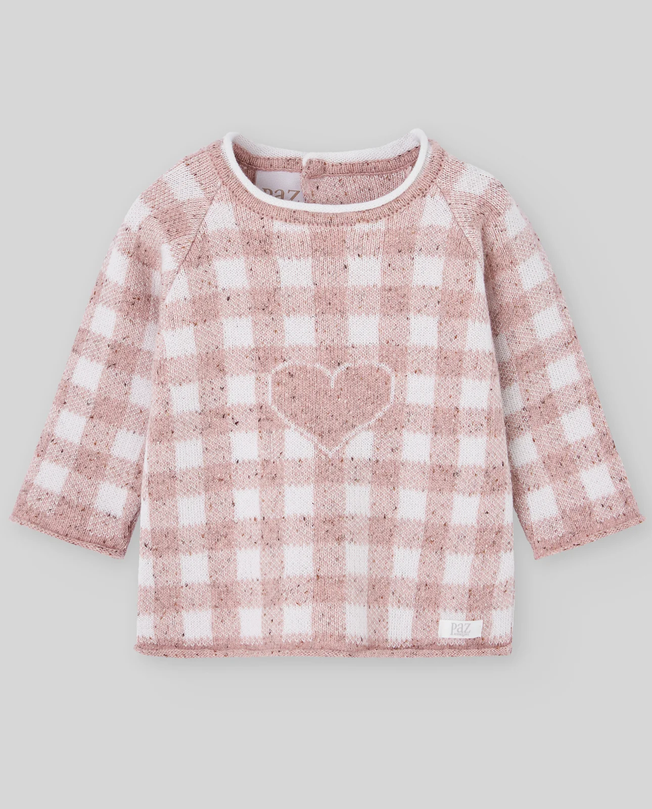 JERSEY BEBE NIÑA CUADROS JACQUARD CORAZON DEVA