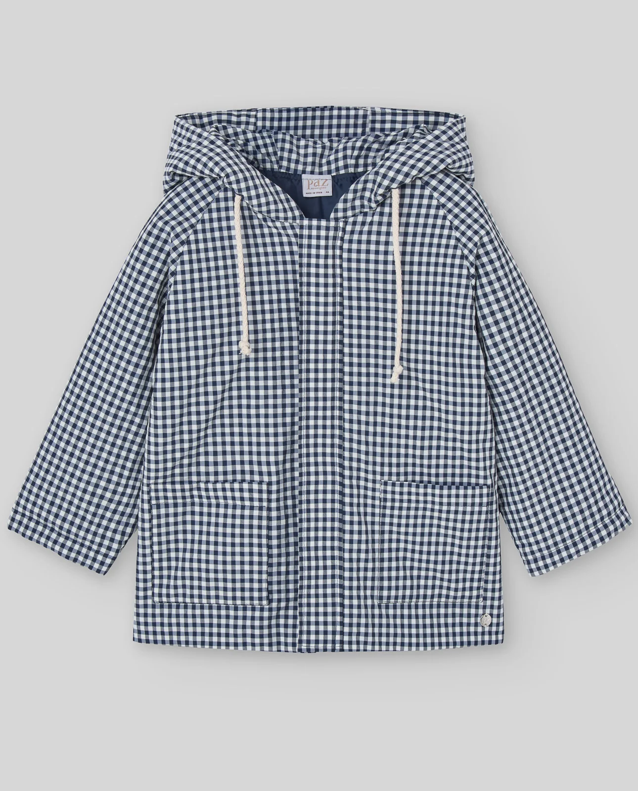 PARKA CUADROS C/CAPUCHA INFANTIL NIÑO VIOLETA