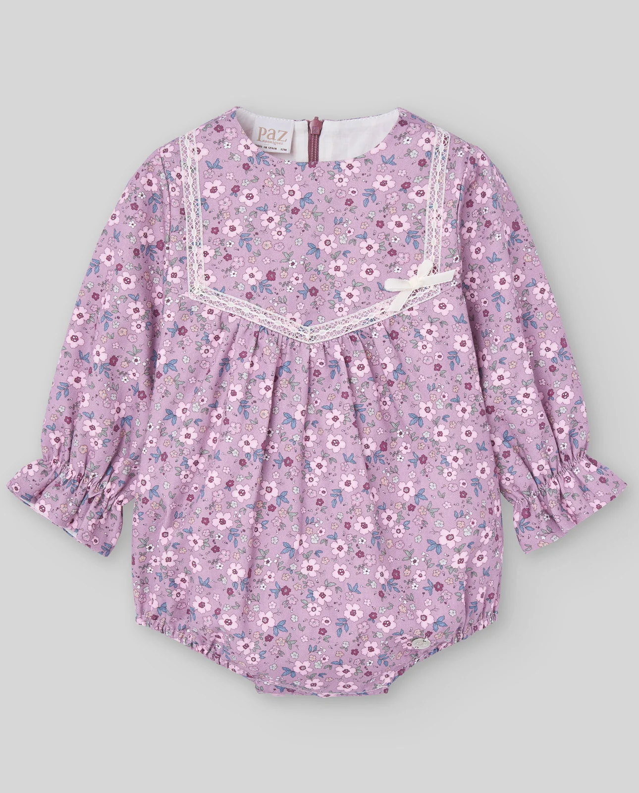 PELELE CORTO M/L ESTAMPADO FLORES VIOLETA