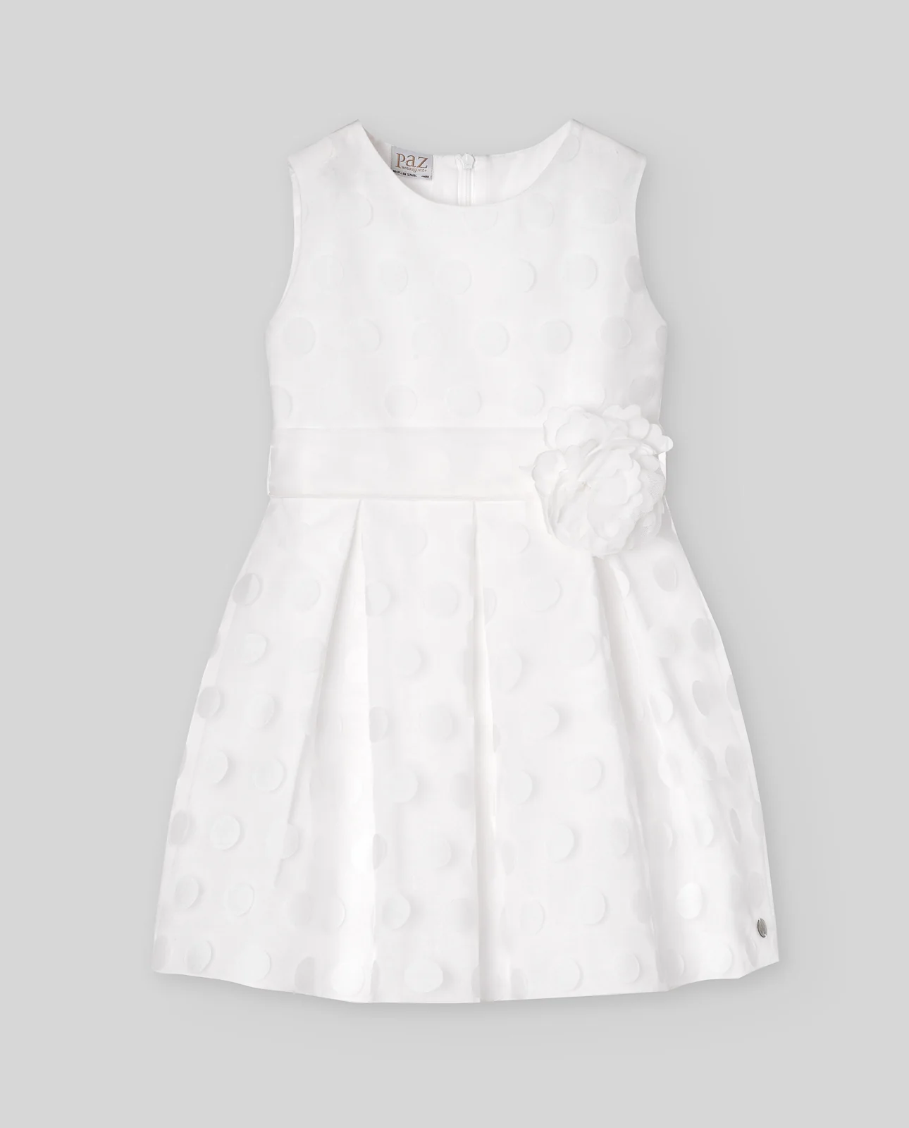 VESTIDO INFANTIL ORGANZA LUNARES CEREMONIA V25